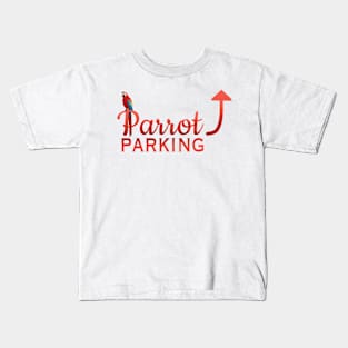 Parrot Parking - Scarlet Macaw Kids T-Shirt